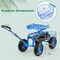 Multi-functional Garden Scooter Adjustable Swivel Seat Cart with Storage Basket and 10" Rubber Wheels